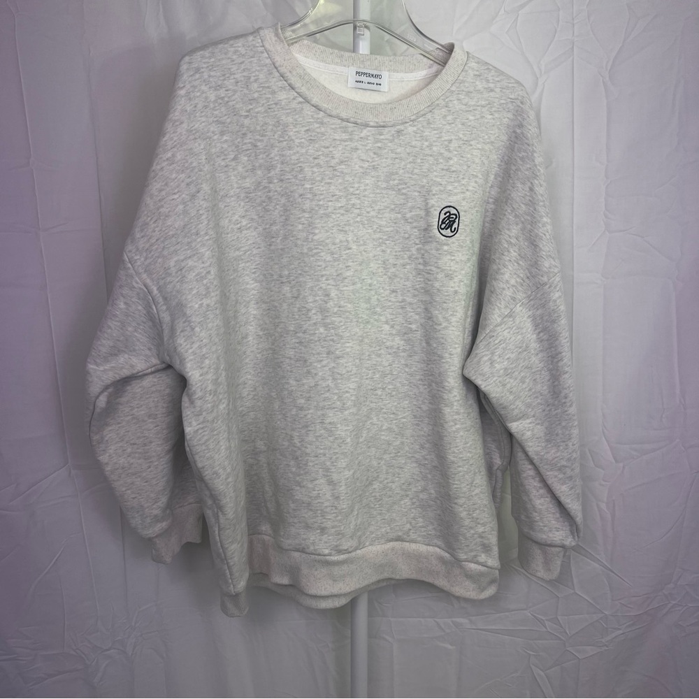 PEPPERMAYO signature oversized grey sweatshirt size Large NWOT